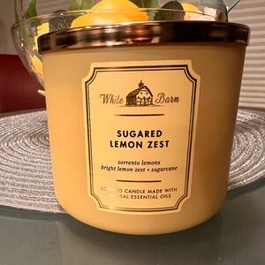 Bath & Body Works Sugared Lemon Zest 3 Wick Candle NWT
